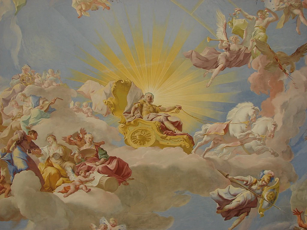 Affresco del soffitto dell'abbazia di Goettweig - dettaglio